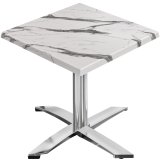 WTG | Bistro Ulkoilmapöytä | K: P: K: 70 x 70 x 75,5 cm | Valkoinen marmori / Alumiini | Neliön muotoinen