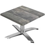 WTG | Jamaika Loungetisch | B: T: H: 60 x 60 x 37 cm | Rustikal Kiefer / Aluminium | Klappbar | Zusatzgewicht