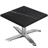 WTG | Jamaika Loungetisch | B:T:H 70 x 70 x 37 cm | Schwarz Marmor / Aluminium | Klappbar | Zusatzgewicht