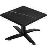 WTG | Jamaika Loungetisch | B: T: H:  60 x 60 x 37 cm | Schwarz Marmor / Schwarz | Klappbar | Zusatzgewicht