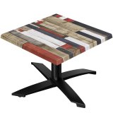 WTG | Jamaika Loungetisch | B: T: H:  60 x 60 x 37 cm | Vintage Bunt / Schwarz | Klappbar | Zusatzgewicht