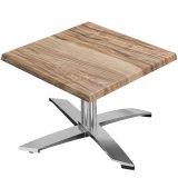 WTG | Jamaika Loungetisch | B:T:H 70 x 70 x 37 cm | Sheesham / Aluminium | Zusatzgewicht