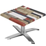 WTG | Jamaika Loungetisch | B:T:H 70 x 70 x 37 cm | Vintage Bunt / Aluminium | Zusatzgewicht