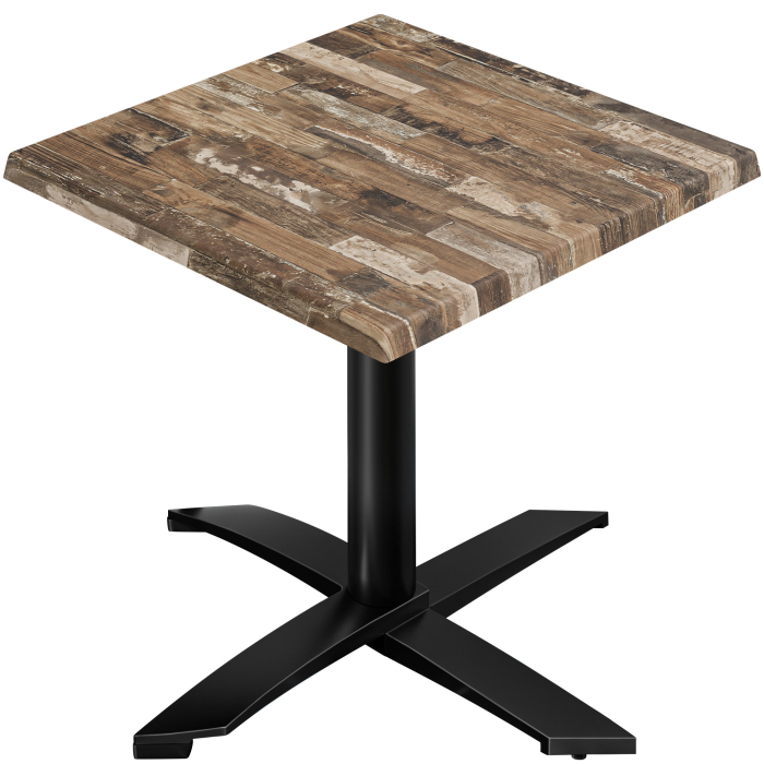 WTG | 31257 | An: Pr: Al: 70 x 70 x 75,5 cm | Vintage Antiguo / Negro | Cuadrado