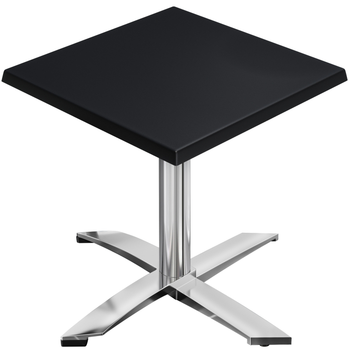 WTG | 31257 | B: D: H: 60 x 60 x 75,5 cm | Zwart / Aluminium | Vierkant