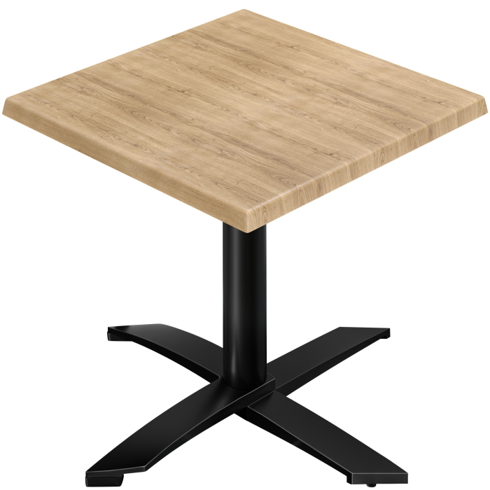 WTG | Bistro Außen Tisch | B: T: H:  60 x 60 x 75,5 cm | Eiche / Schwarz | Quadratisch