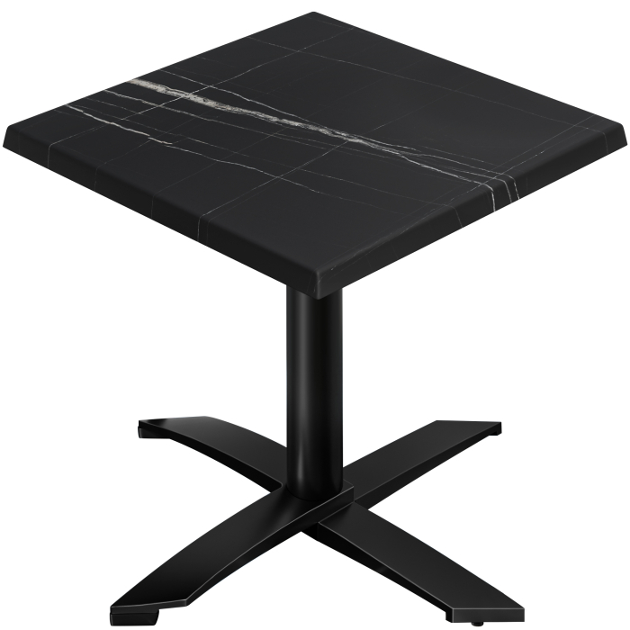 WTG | Werzalit Bistro Table | W: D: H: 60 x 60 x 73 cm | Czarny marmur / Czarny