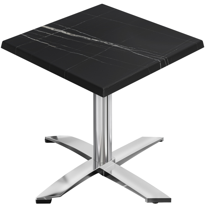 WTG | 31257 | B: D: H: 70 x 70 x 75,5 cm | Sort marmor / aluminium | Firkantet | Ekstra vægt