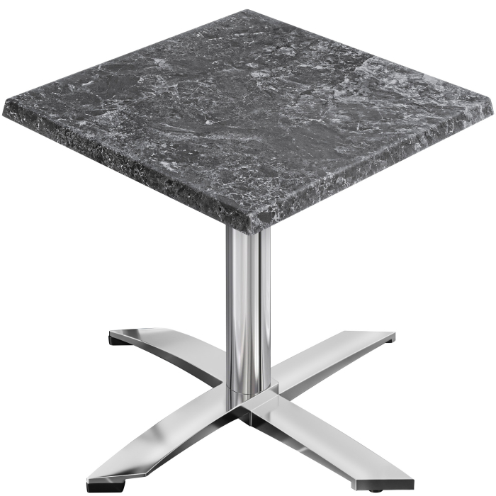 WTG | 31257 | B: D: H: 70 x 70 x 75,5 cm | Sten / Aluminium | Firkantet | Sammenfoldelig + ekstra vægt