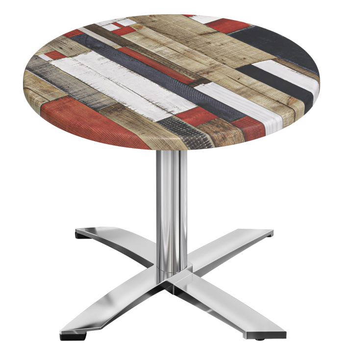 WTG | 31257 | Ø:H 70 x 75,5 cm | Vintage Fargerike / Aluminium | Rundt | Sammenleggbar + tilleggsvekt