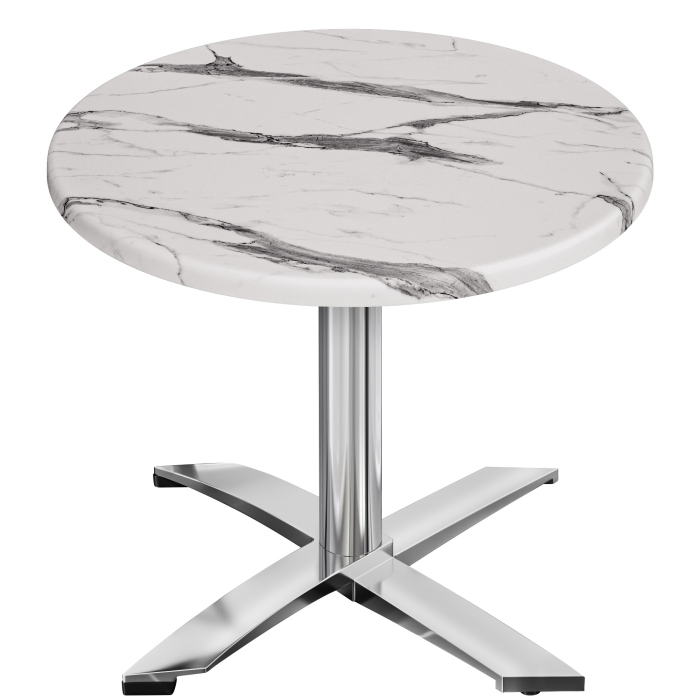 WTG | Stół Bistro Lounge | Ø: H: 60 x 73 cm | Biały marmur / Aluminium | Składany | Dodatkowa waga