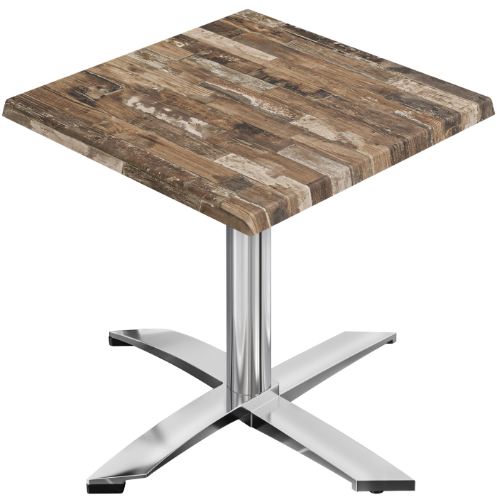 WTG | 31257 | W: D: H: 60 x 60 x 75.5 cm | Vintage Old / Aluminium | Square | Foldable + additional weight