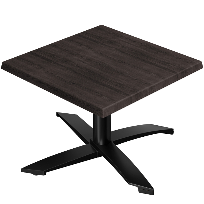 WTG | Mesa Werzalit baja | B:T:H 70 x 70 x 37 cm | Wengué / Negro | Plegable | Peso adicional
