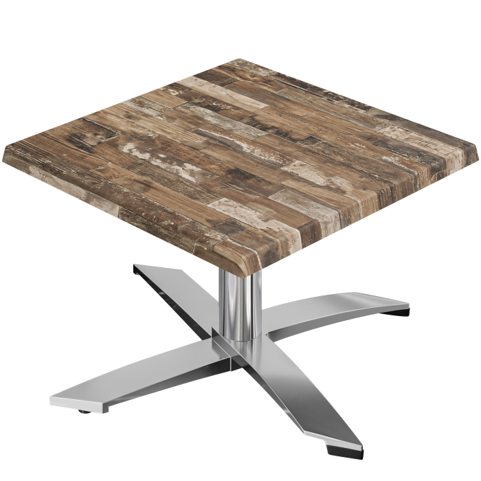 WTG | Werrzalit loungebord | B:D:H  60 x 60 x 37 cm | Vintage Old / Aluminium | Ekstra vekt