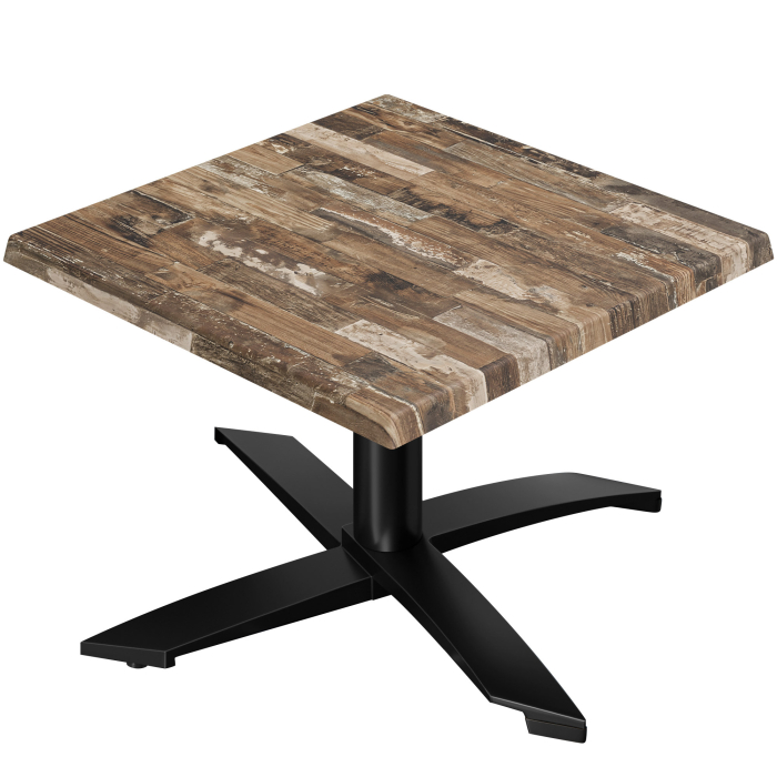 WTG | Jamaika Loungetisch | B: T: H:  60 x 60 x 37 cm | Vintage Old / Schwarz | Klappbar | Zusatzgewicht