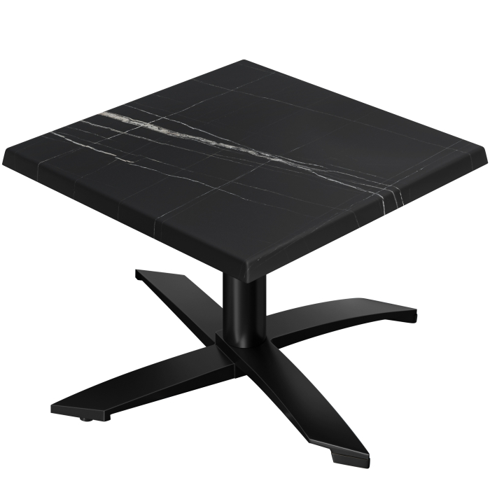 WTG | Table basse Werzalit | B: T: H:  60 x 60 x 37 cm | Marbre noir / Noir | Pliable | Poids supplémentaire