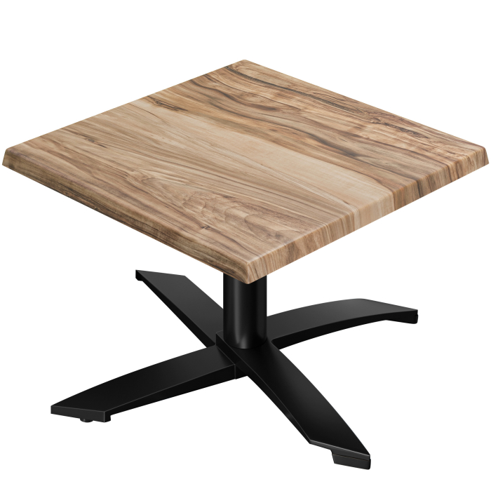 WTG | Werzalit Lounge Table | B: T: H:  60 x 60 x 37 cm | Sheesham / Black | Foldable | Additional weight