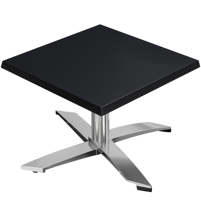 WTG | Werzalit Lounge Table | W:D:H 70 x 70 x 37 cm | Czarny / Aluminium | Składany | Dodatkowa waga