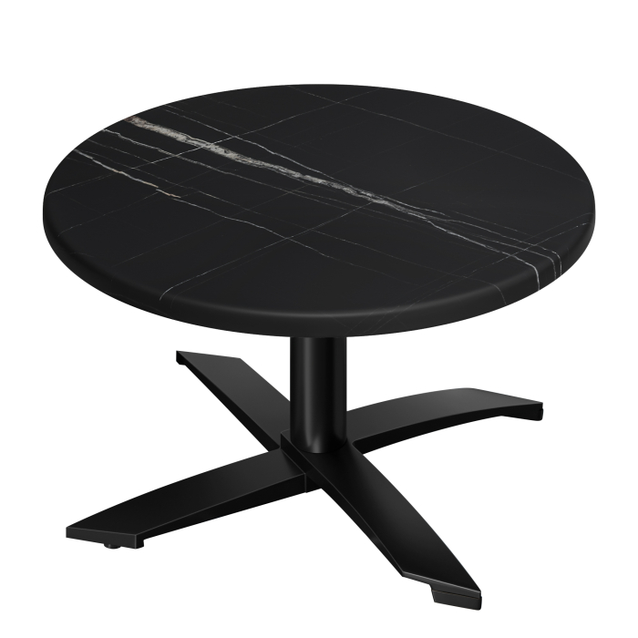 WTG | Jamaika Loungetabel | Ø:H 60 x 37 cm | Sort Marmor / Sort | Ekstra vægt