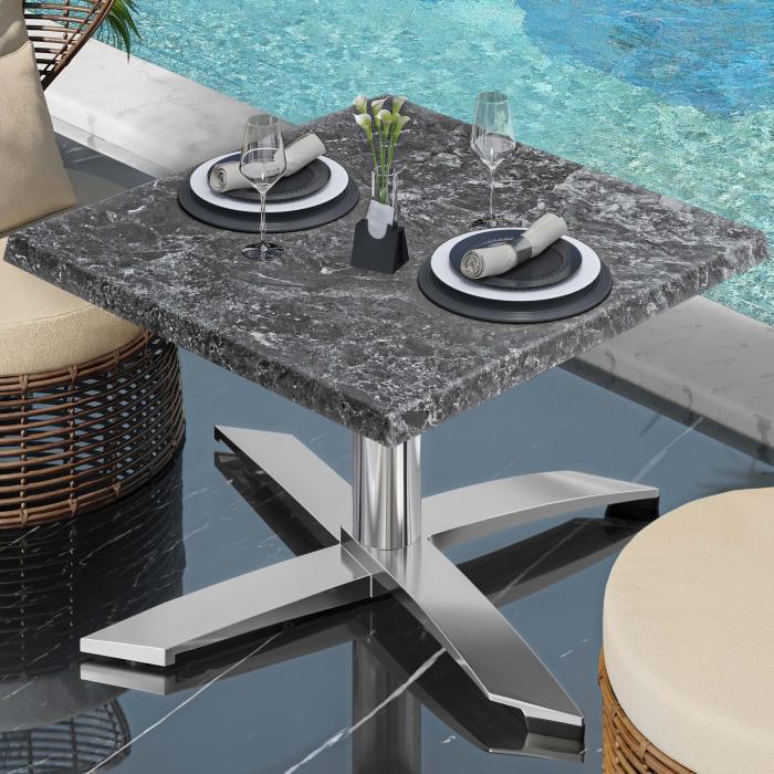 WTG | Werrzalit loungebord | B:D:H 60 x 60 x 37 cm | Stein / Aluminium | Ekstra vekt WTG | Werrzalit loungebord | B:D:H 60 x 60 x 37 cm | Stein / Aluminium | Ekstra vekt