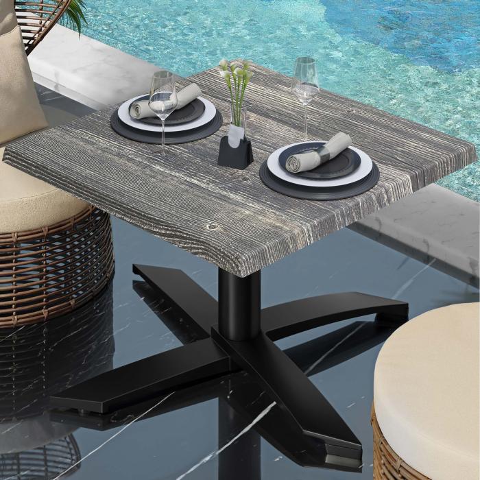 WTG | Werrzalit loungebord | B:D:H 60 x 60 x 37 cm | Rustikk furu / Svart | Sammenleggbar | Ekstra vekt WTG | Werrzalit loungebord | B:D:H 60 x 60 x 37 cm | Rustikk furu / Svart | Sammenleggbar | Ekstra vekt