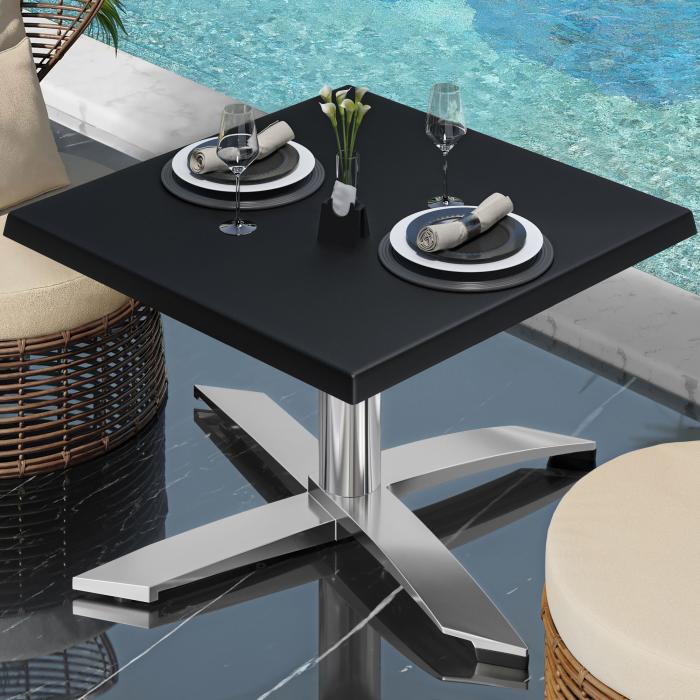 WTG | Werrzalit loungebord | B:D:H 60 x 60 x 37 cm | Svart / Aluminium | Ekstra vekt WTG | Werrzalit loungebord | B:D:H 60 x 60 x 37 cm | Svart / Aluminium | Ekstra vekt