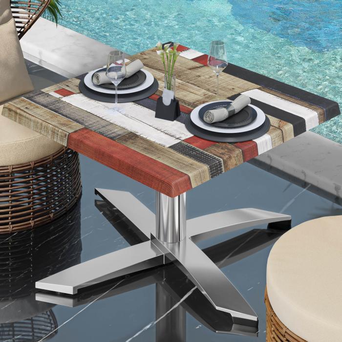 WTG | Werrzalit loungebord | B:D:H 60 x 60 x 37 cm | Vintage-farget / Aluminium | Ekstra vekt WTG | Werrzalit loungebord | B:D:H 60 x 60 x 37 cm | Vintage-farget / Aluminium | Ekstra vekt