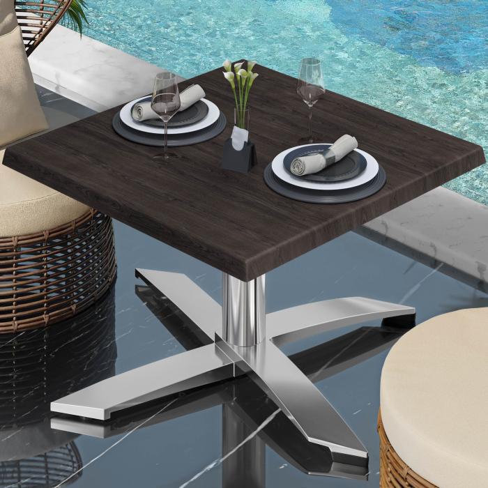 WTG | Werrzalit loungebord | B:D:H 60 x 60 x 37 cm | Wenge / Aluminium | Sammenleggbar | Ekstra vekt WTG | Werrzalit loungebord | B:D:H 60 x 60 x 37 cm | Wenge / Aluminium | Sammenleggbar | Ekstra vekt