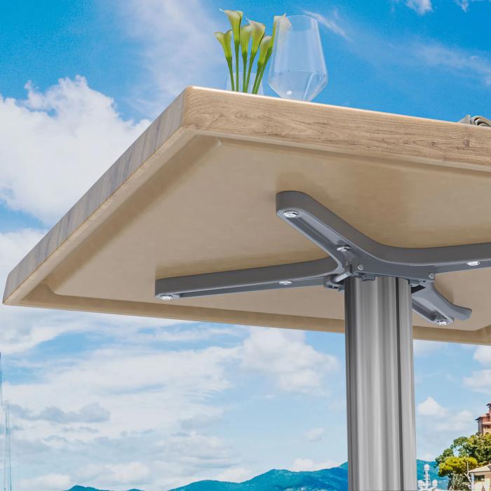 WTG | Werrzalit loungebord | B:D:H  60 x 60 x 37 cm | Eik / Aluminium | Sammenleggbar | Ekstra vekt