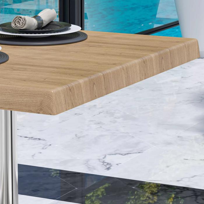 WTG | Werrzalit loungebord | B:D:H  60 x 60 x 37 cm | Eik / Aluminium | Sammenleggbar | Ekstra vekt