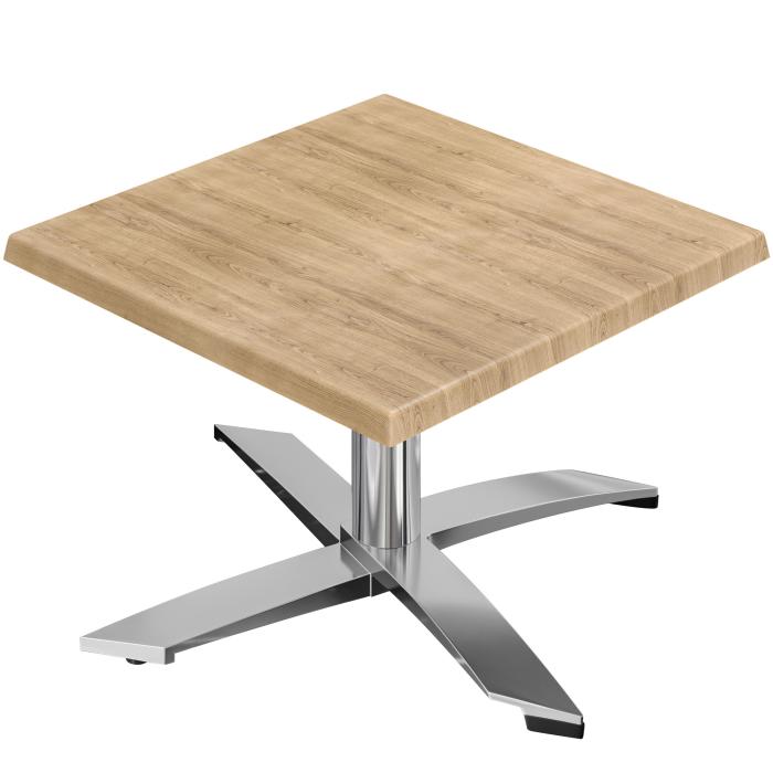 WTG | Werrzalit loungebord | B:D:H  60 x 60 x 37 cm | Eik / Aluminium | Sammenleggbar | Ekstra vekt