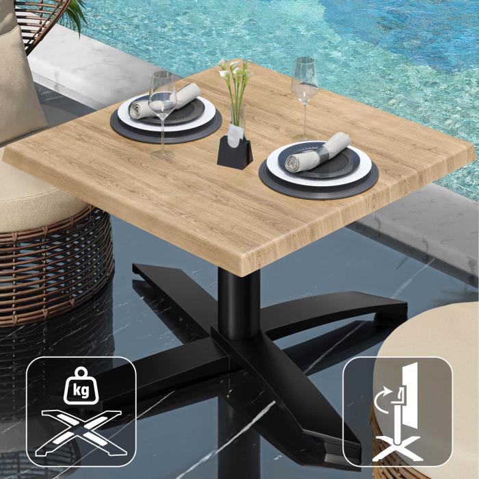 WTG | Werrzalit loungebord | B:D:H 60 x 60 x 37 cm | Eik / Svart | Sammenleggbar | Ekstra vekt WTG | Werrzalit loungebord | B:D:H 60 x 60 x 37 cm | Eik / Svart | Sammenleggbar | Ekstra vekt
