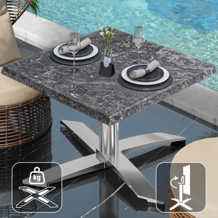 WTG | Werrzalit loungebord | B:D:H  60 x 60 x 37 cm | Stein / Aluminium | Sammenleggbar | Ekstra vekt