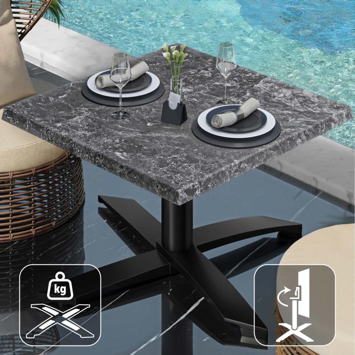 WTG | Werrzalit loungebord | B:D:H 60 x 60 x 37 cm | Stein / Svart | Sammenleggbar | Ekstra vekt WTG | Werrzalit loungebord | B:D:H 60 x 60 x 37 cm | Stein / Svart | Sammenleggbar | Ekstra vekt