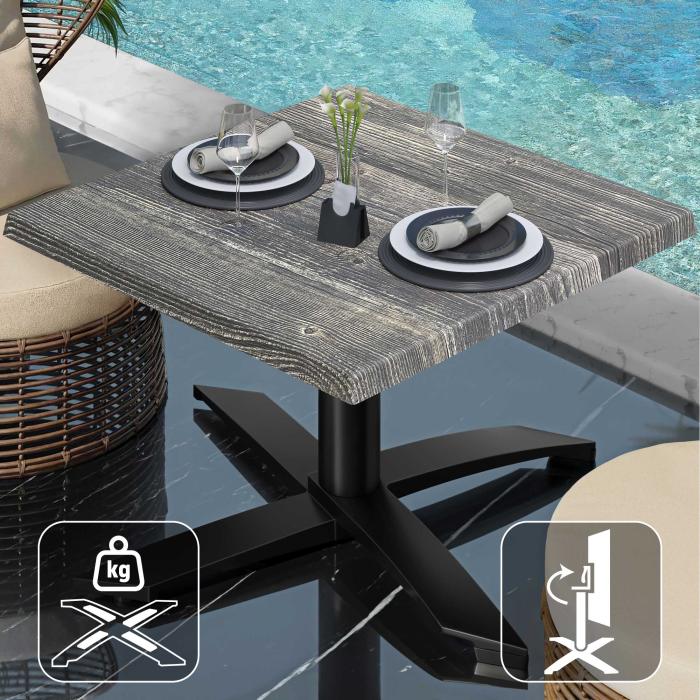 WTG | Werrzalit loungebord | B:D:H 60 x 60 x 37 cm | Rustikk furu / Svart | Sammenleggbar | Ekstra vekt WTG | Werrzalit loungebord | B:D:H 60 x 60 x 37 cm | Rustikk furu / Svart | Sammenleggbar | Ekstra vekt