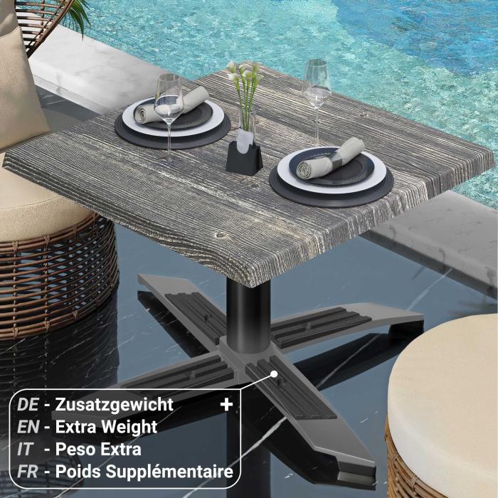 WTG | Werrzalit loungebord | B:D:H 60 x 60 x 37 cm | Rustikk furu / Svart | Sammenleggbar | Ekstra vekt WTG | Werrzalit loungebord | B:D:H 60 x 60 x 37 cm | Rustikk furu / Svart | Sammenleggbar | Ekstra vekt