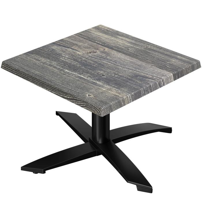 WTG | Werrzalit loungebord | B:D:H 60 x 60 x 37 cm | Rustikk furu / Svart | Sammenleggbar | Ekstra vekt WTG | Werrzalit loungebord | B:D:H 60 x 60 x 37 cm | Rustikk furu / Svart | Sammenleggbar | Ekstra vekt