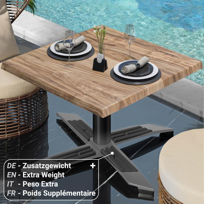 WTG | Werrzalit loungebord | B:D:H 60 x 60 x 37 cm | Sheesham / Svart | Sammenleggbar | Ekstra vekt WTG | Werrzalit loungebord | B:D:H 60 x 60 x 37 cm | Sheesham / Svart | Sammenleggbar | Ekstra vekt