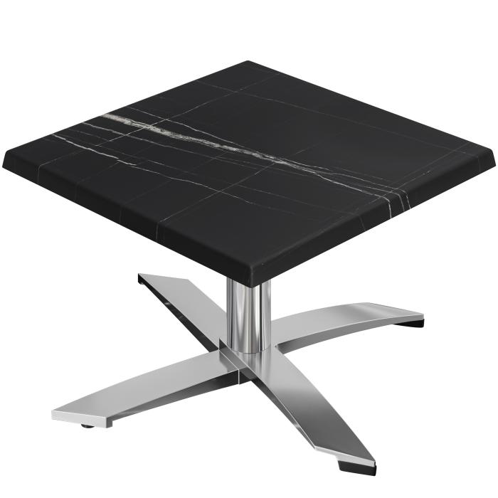 WTG | Werrzalit loungebord | B:D:H  60 x 60 x 37 cm | Svart marmor / Aluminium | Sammenleggbar | Ekstra vekt