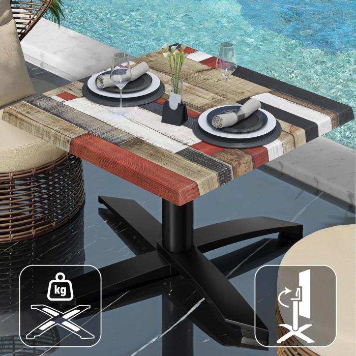WTG | Werrzalit loungebord | B:D:H 60 x 60 x 37 cm | Vintage-farget / Svart | Sammenleggbar | Ekstra vekt WTG | Werrzalit loungebord | B:D:H 60 x 60 x 37 cm | Vintage-farget / Svart | Sammenleggbar | Ekstra vekt