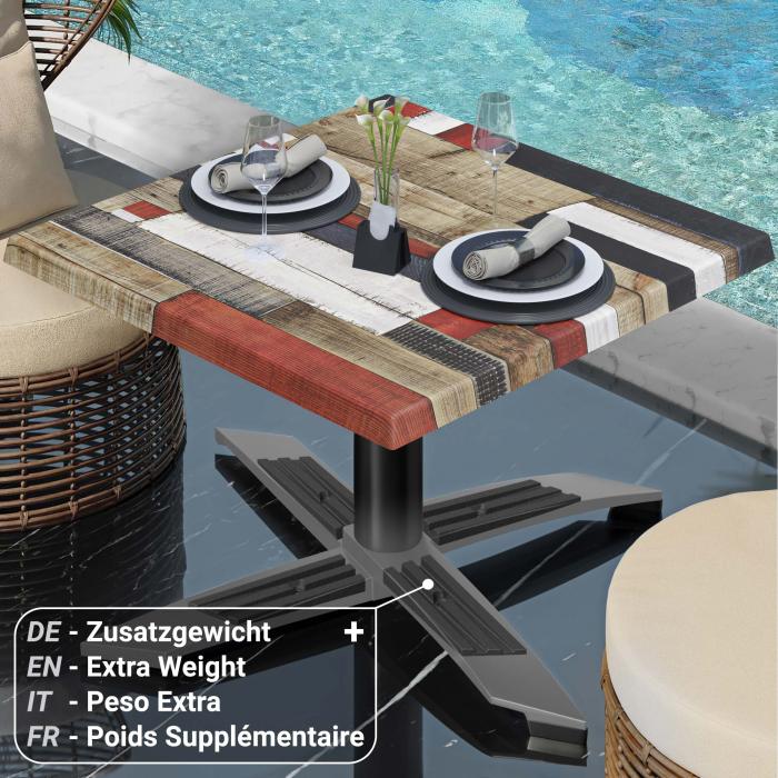 WTG | Werrzalit loungebord | B:D:H 60 x 60 x 37 cm | Vintage-farget / Svart | Sammenleggbar | Ekstra vekt WTG | Werrzalit loungebord | B:D:H 60 x 60 x 37 cm | Vintage-farget / Svart | Sammenleggbar | Ekstra vekt