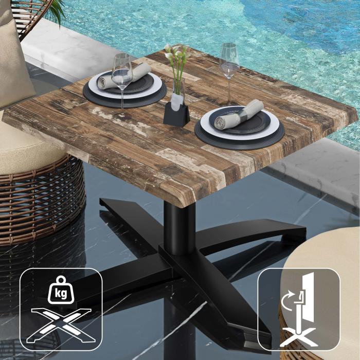 WTG | Werzalit Lounge Table | B: T: H: 60 x 60 x 37 cm | Vintage Old / Black | Foldable | Additional weight WTG | Werzalit Lounge Table | B: T: H: 60 x 60 x 37 cm | Vintage Old / Black | Foldable | Additional weight