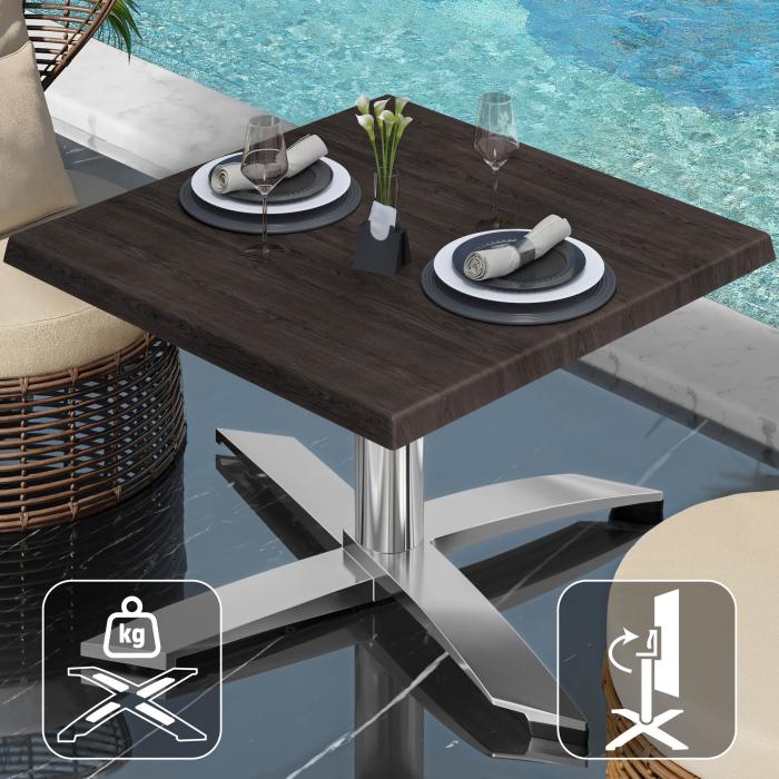 WTG | Werrzalit loungebord | B:D:H 60 x 60 x 37 cm | Wenge / Aluminium | Sammenleggbar | Ekstra vekt WTG | Werrzalit loungebord | B:D:H 60 x 60 x 37 cm | Wenge / Aluminium | Sammenleggbar | Ekstra vekt