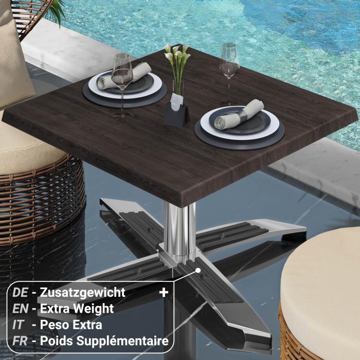 WTG | Werrzalit loungebord | B:D:H 60 x 60 x 37 cm | Wenge / Aluminium | Sammenleggbar | Ekstra vekt WTG | Werrzalit loungebord | B:D:H 60 x 60 x 37 cm | Wenge / Aluminium | Sammenleggbar | Ekstra vekt