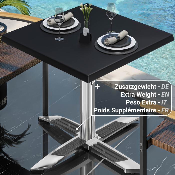 WTG | 31257 | B: D: H: 70 x 70 x 75,5 cm | Sort / aluminium | Torget | Sammenleggbar + tilleggsvekt