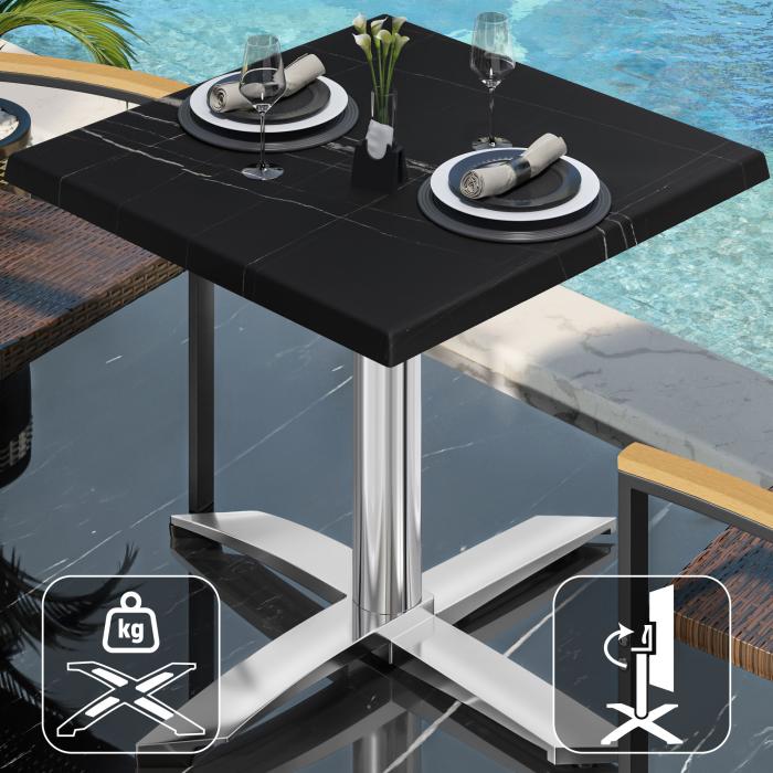 WTG | 31257 | B: D: H: 70 x 70 x 75,5 cm | Sort marmor/aluminium | Torget | Sammenleggbar + tilleggsvekt WTG | 31257 | B: D: H: 70 x 70 x 75,5 cm | Sort marmor/aluminium | Torget | Sammenleggbar + tilleggsvekt