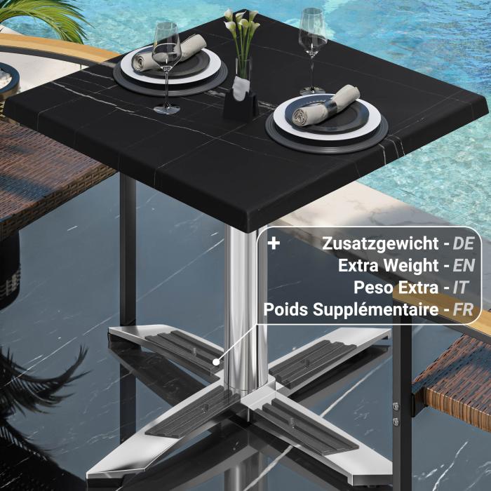 WTG | 31257 | B: D: H: 70 x 70 x 75,5 cm | Sort marmor/aluminium | Torget | Sammenleggbar + tilleggsvekt WTG | 31257 | B: D: H: 70 x 70 x 75,5 cm | Sort marmor/aluminium | Torget | Sammenleggbar + tilleggsvekt