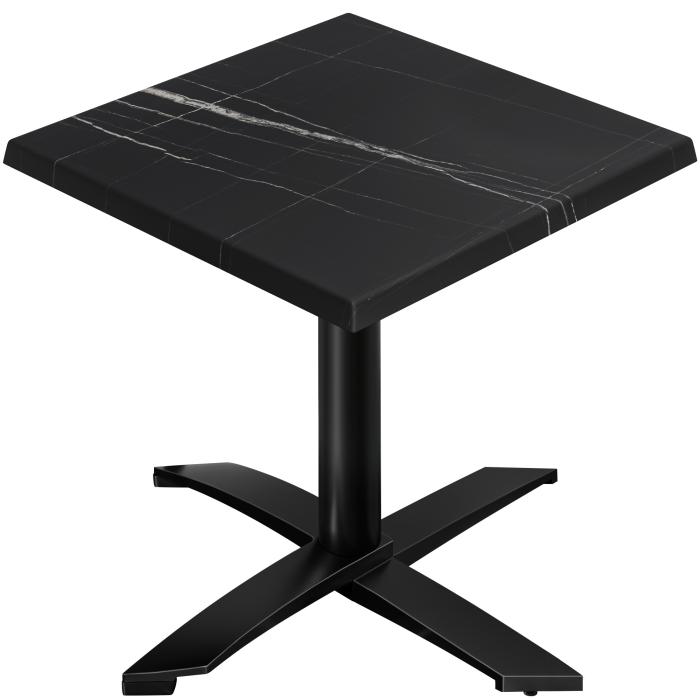 WTG | 31257 | B: D: H: 70 x 70 x 75,5 cm | Sort marmor / sort | Firkantet | Sammenfoldelig + ekstra vægt