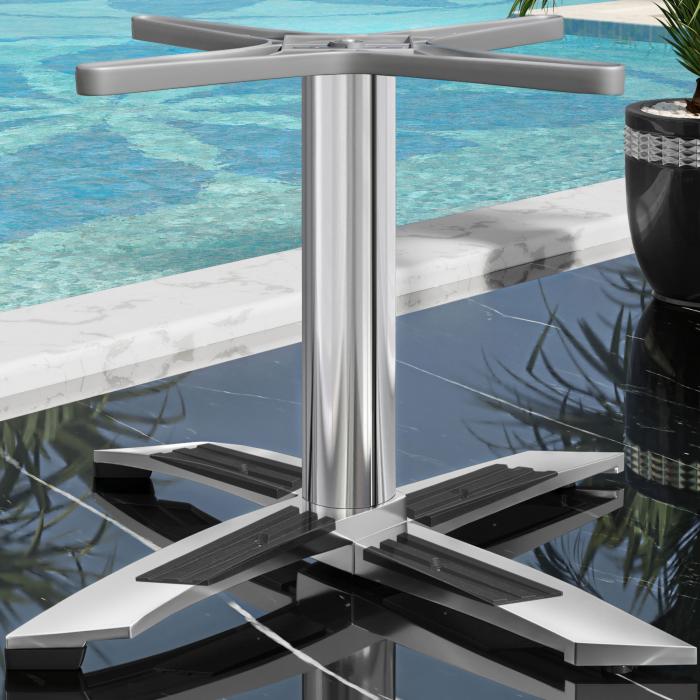 WTG | Werrzalit loungebord | B:D:H 60 x 60 x 37 cm | Rustikk furu / Aluminium | Ekstra vekt WTG | Werrzalit loungebord | B:D:H 60 x 60 x 37 cm | Rustikk furu / Aluminium | Ekstra vekt