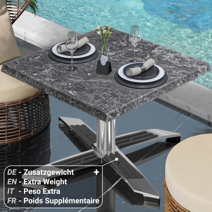 WTG | Werrzalit loungebord | B:D:H 60 x 60 x 37 cm | Stein / Aluminium | Ekstra vekt WTG | Werrzalit loungebord | B:D:H 60 x 60 x 37 cm | Stein / Aluminium | Ekstra vekt